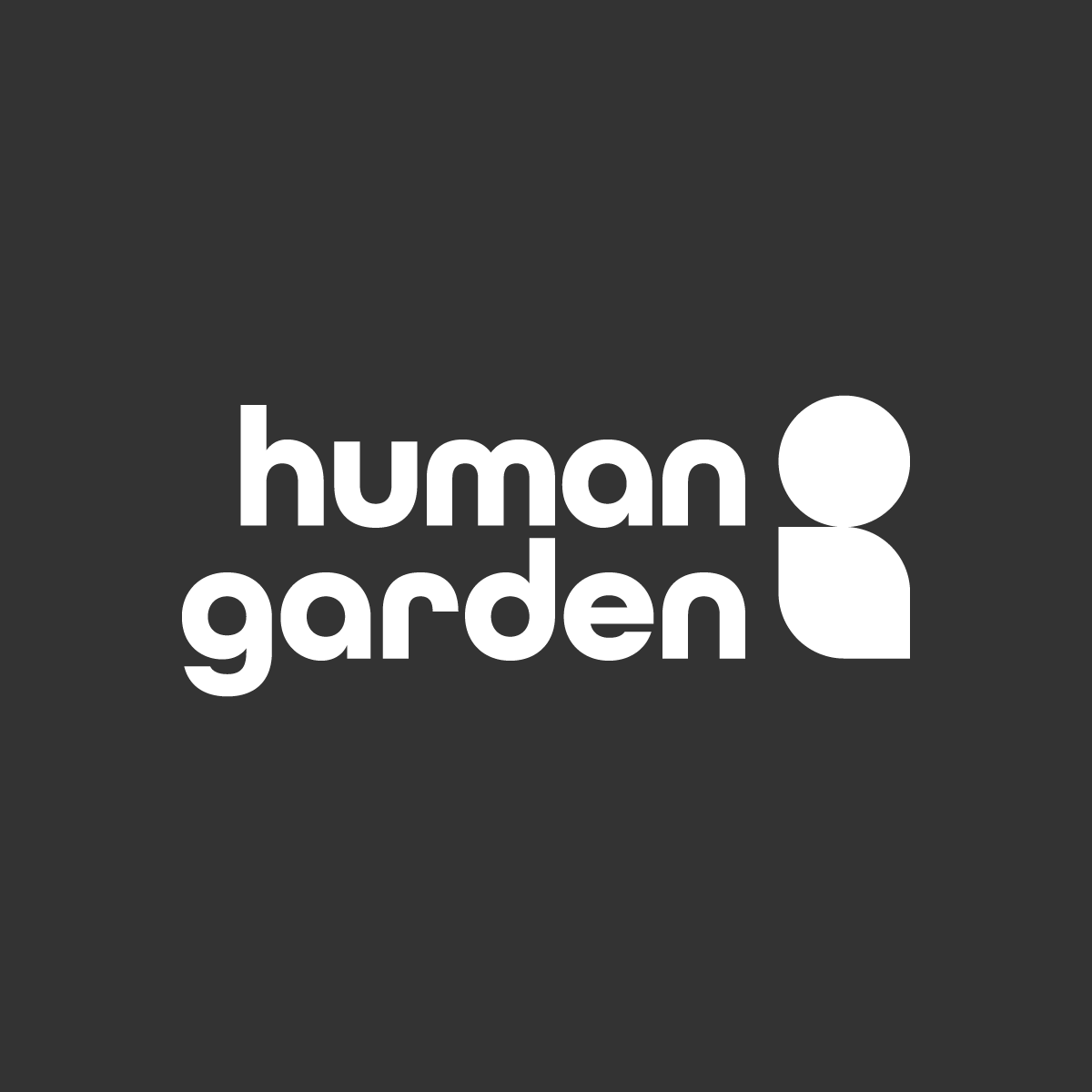 Human Garden logotipo bianco